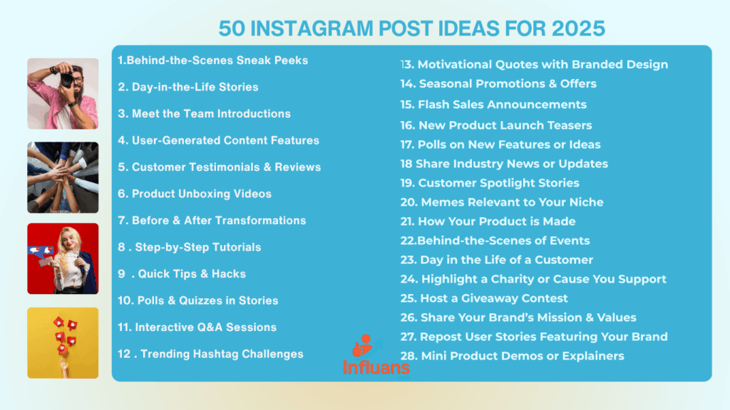 50 Instagram Post Ideas for 2025