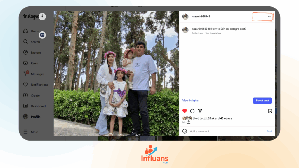 how to edit an Instagram post