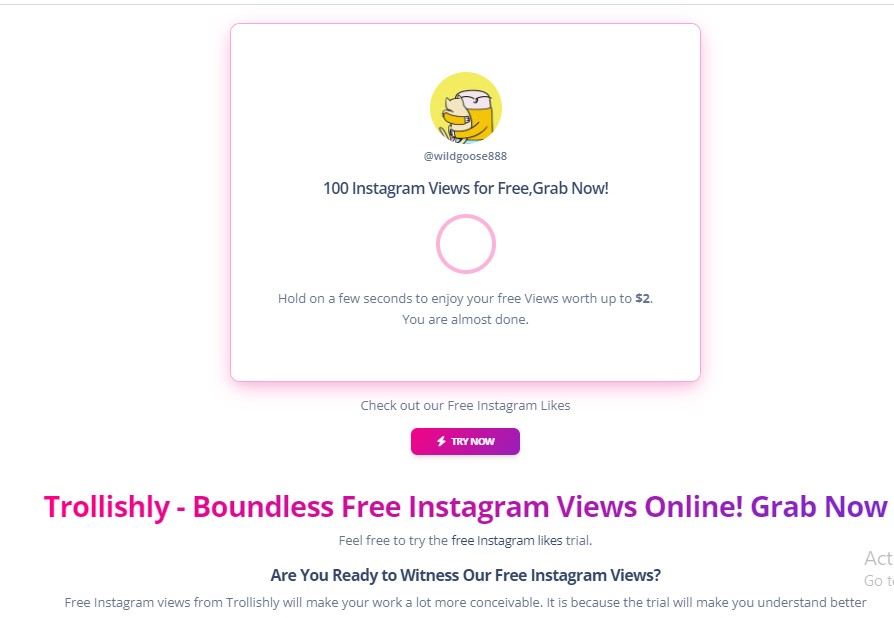 Trollishly free Instagram reels view app