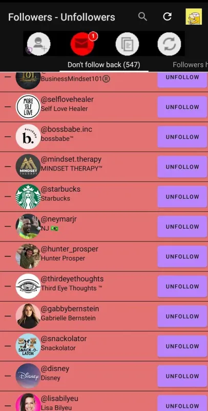 Followers-Unfollowers app environment